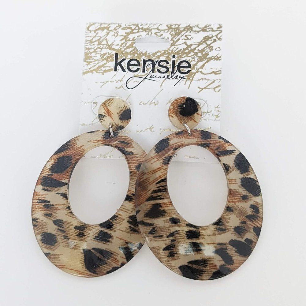 COPY - Kensie Tortoise Earrings Round Drop NWT